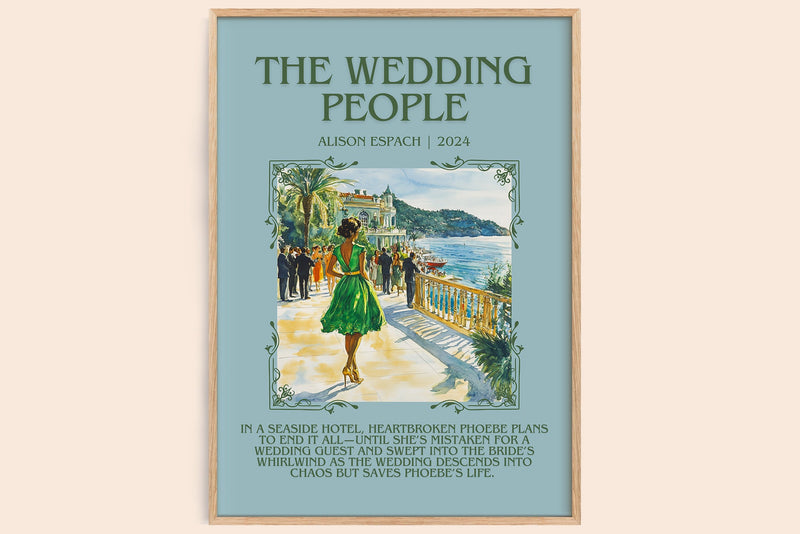 The Wedding People minimalist book poster by Alison Espach – framed literary art print