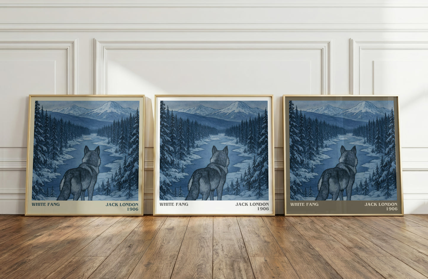 White Fang literary art print colour and style options – Jack London book art