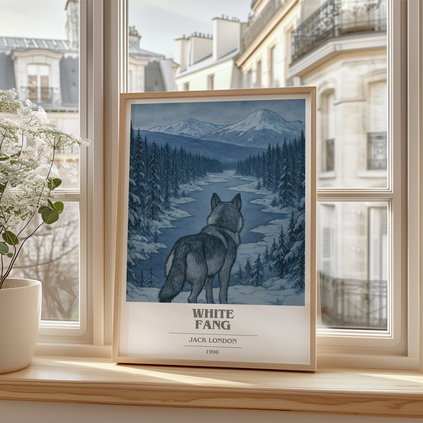White Fang book cover poster colour and style options – Jack London book art