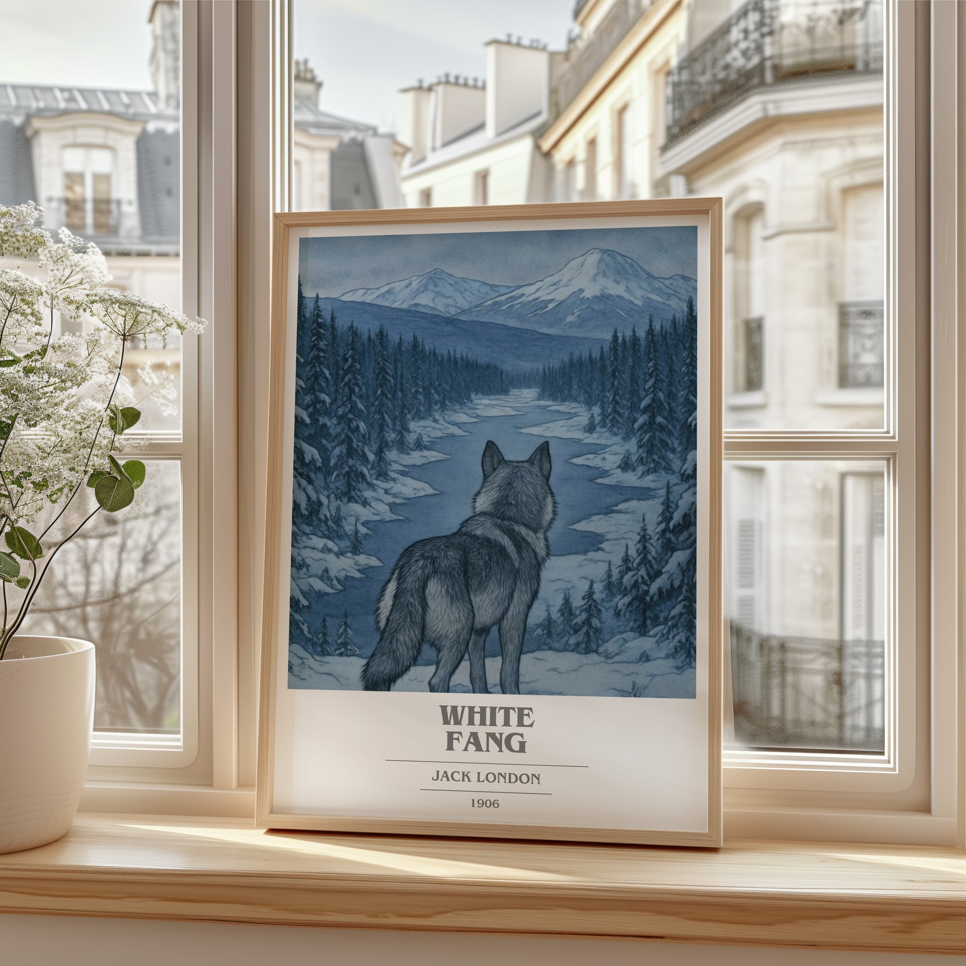 White Fang book cover poster colour and style options – Jack London book art