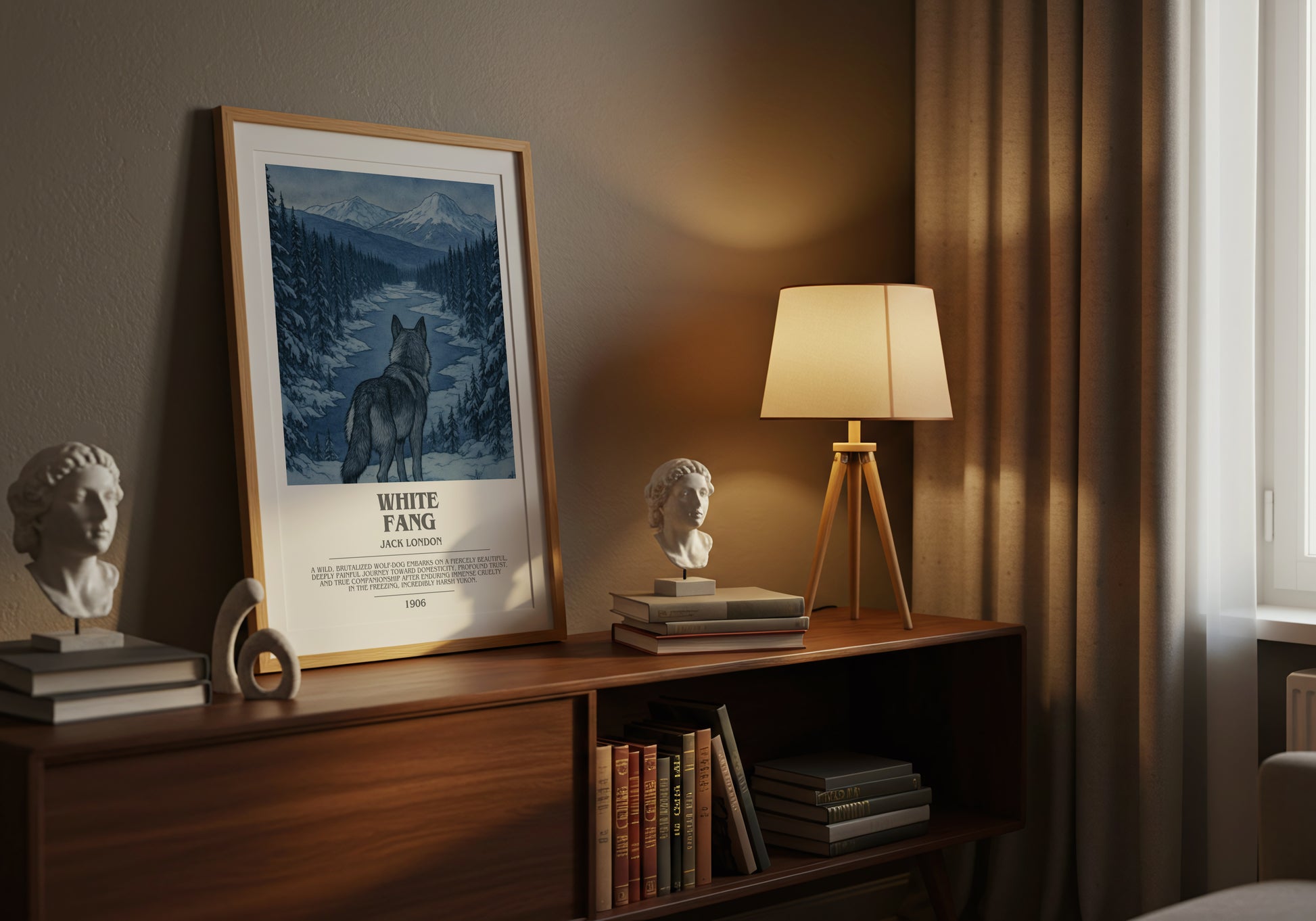 White Fang bookish book poster framed on wall – adventure wall art