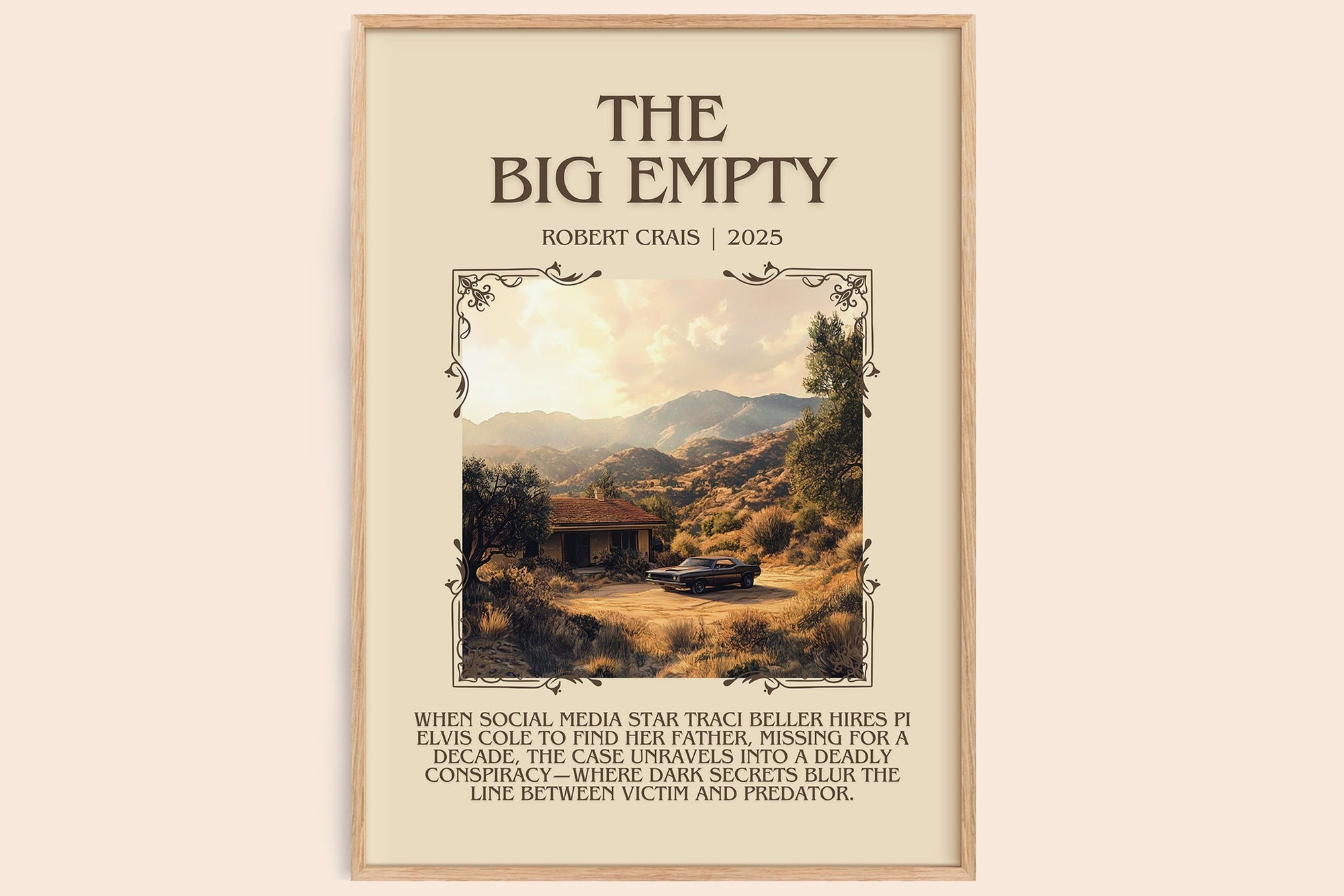 The Big Empty minimalist book poster by Robert Crais – framed literary art print