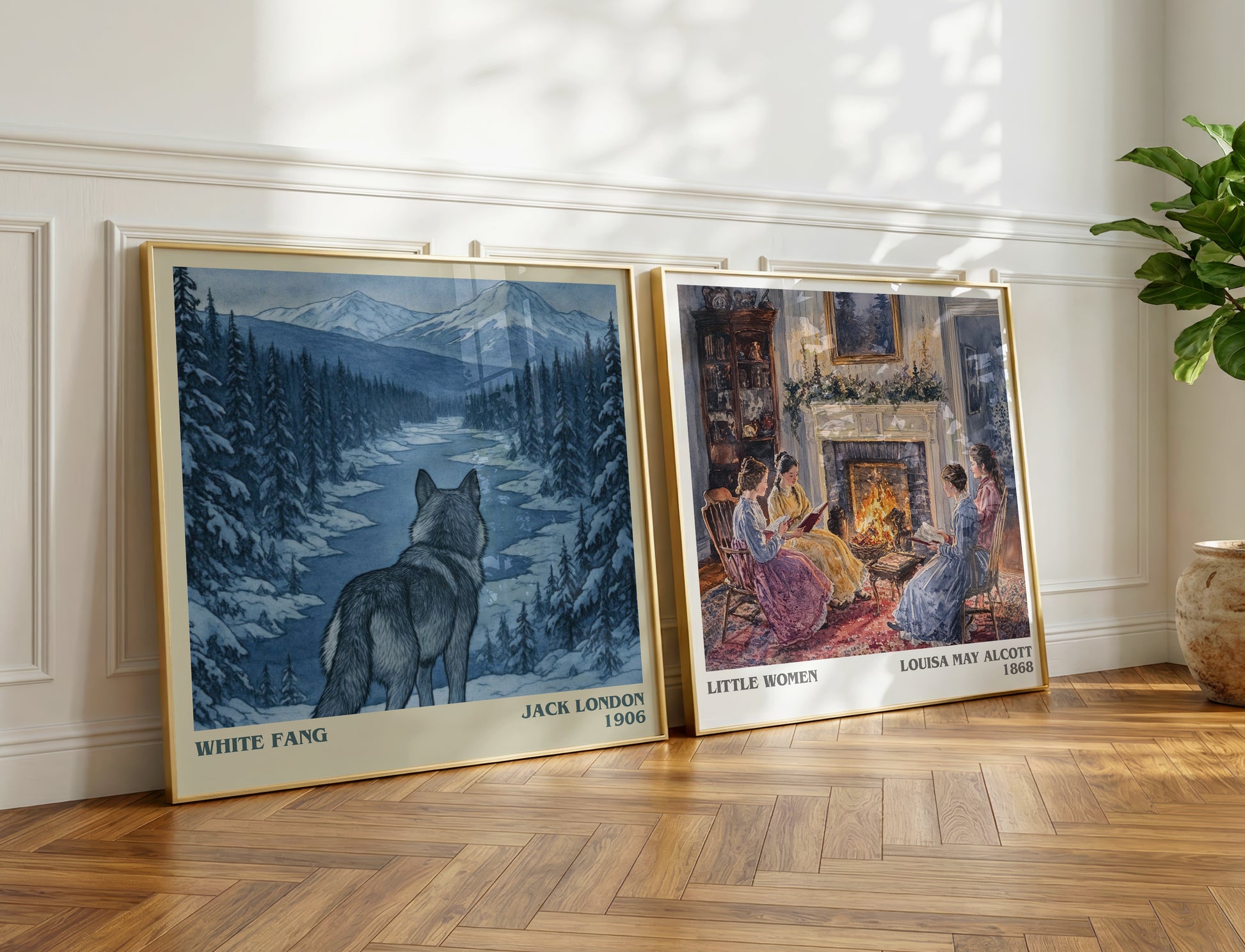 White Fang literary print on bookshelf – Jack London fan gift