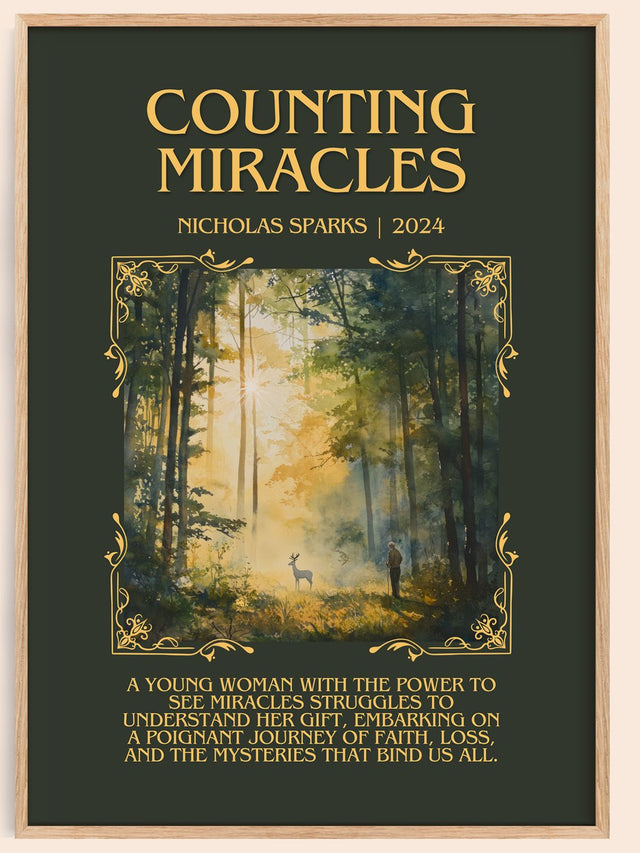 Counting Miracles Minimalist Book Poster by Nicholas Sparks