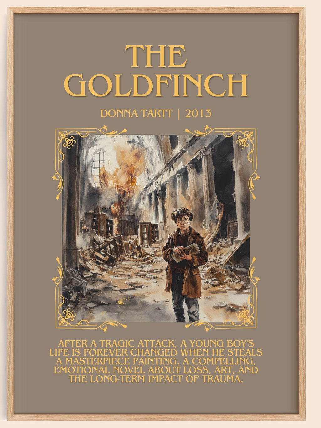 The Goldfinch Minimalist Book Poster by Donna Tartt
