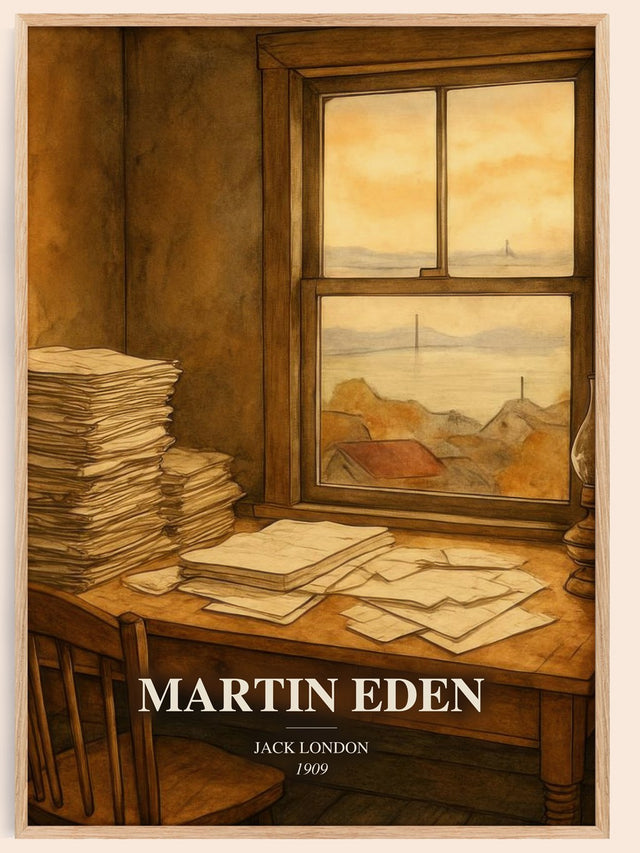 Martin Eden Book Watercolour Illustration by Jack London