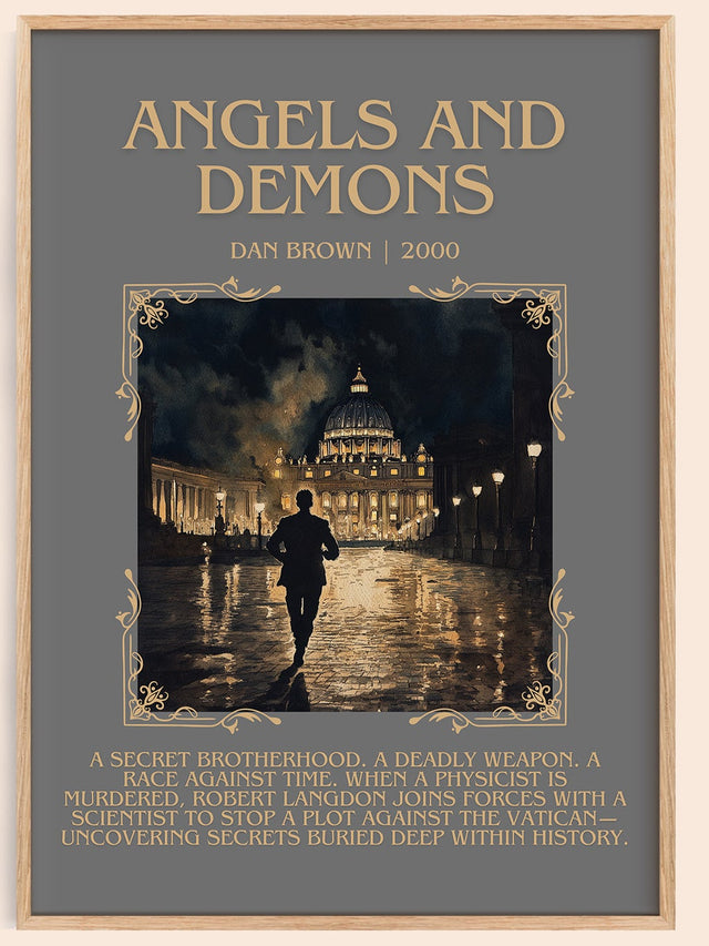 Angels And Demons Minimalist Book Poster by Dan Brown