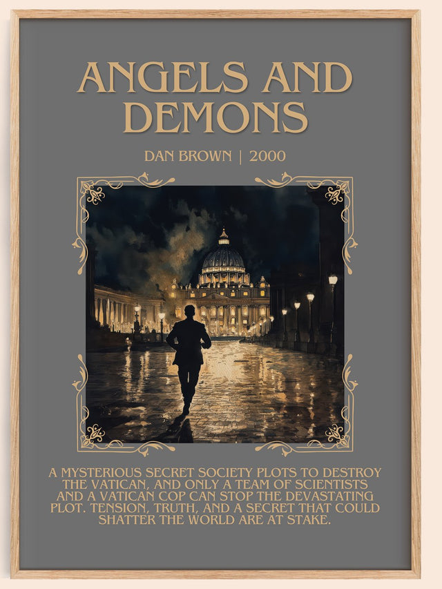Angels And Demons Minimalist Book Poster by Dan Brown