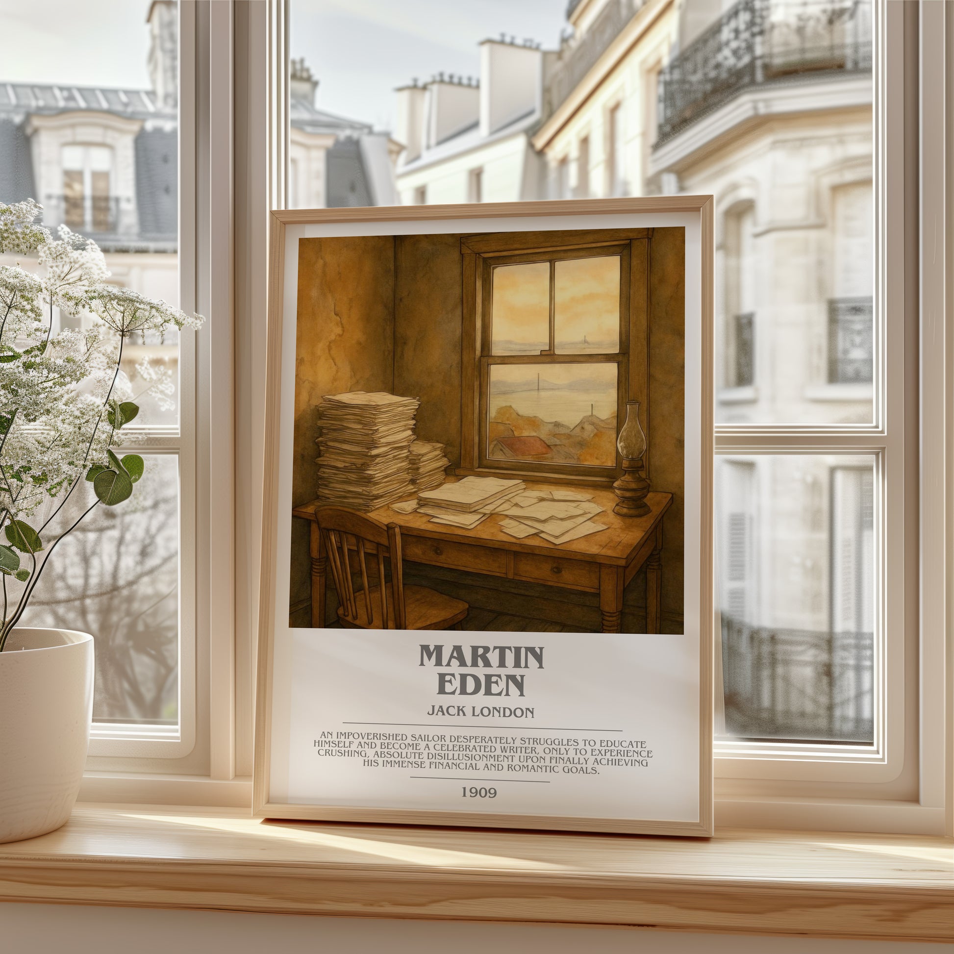 Martin Eden bookish poster colour and style options – Jack London book art