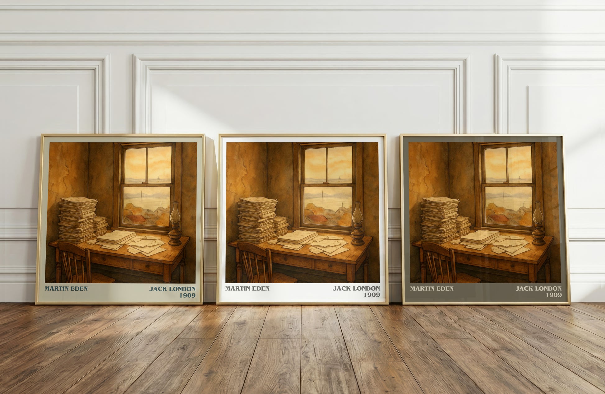 Martin Eden literary art print colour and style options – Jack London book art