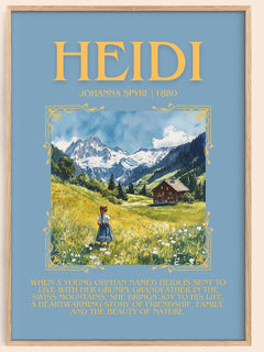 Heidi Minimalist Book Poster by Johanna Spyri