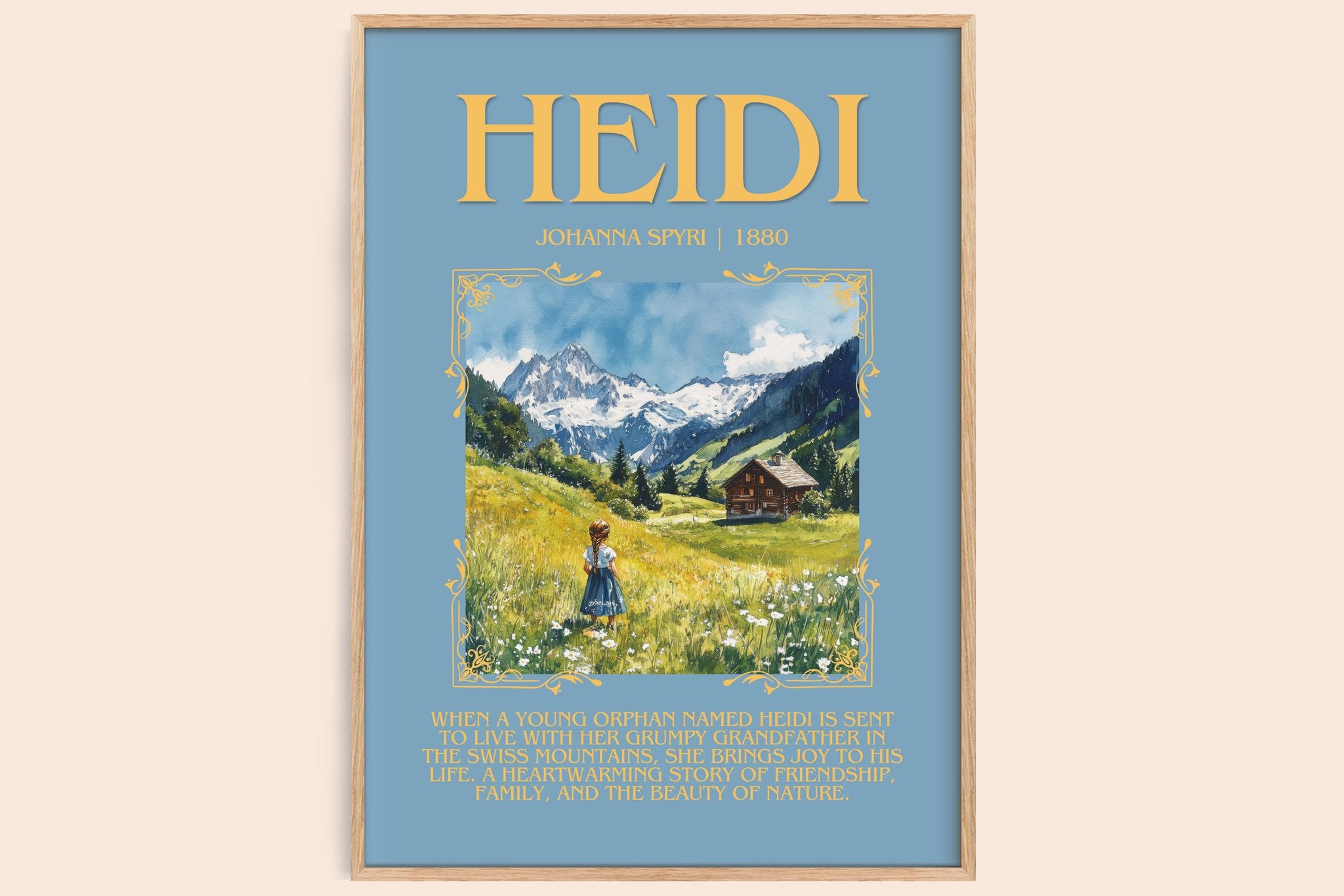 Heidi Minimalist Book Poster by Johanna Spyri