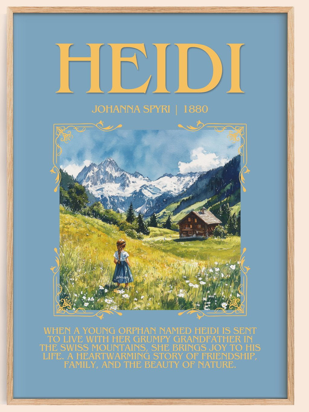 Heidi Minimalist Book Poster by Johanna Spyri