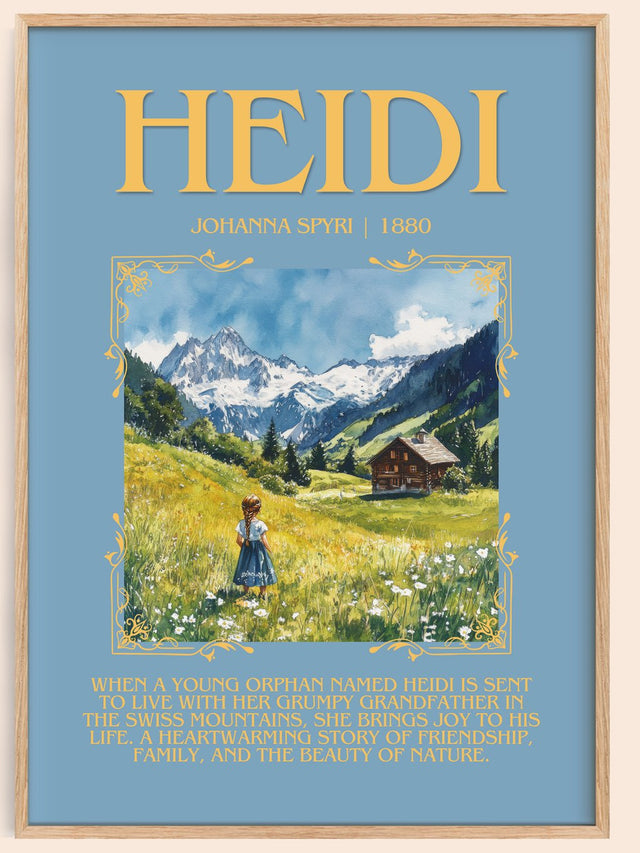 Heidi Minimalist Book Poster by Johanna Spyri
