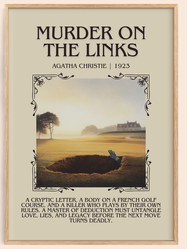 The Murder on the Links Minimalist Book Poster by Agatha Christie