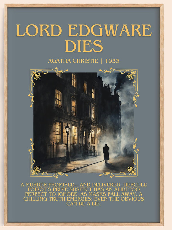 Lord Edgware Dies minimalist book poster by Agatha Christie – framed literary art print