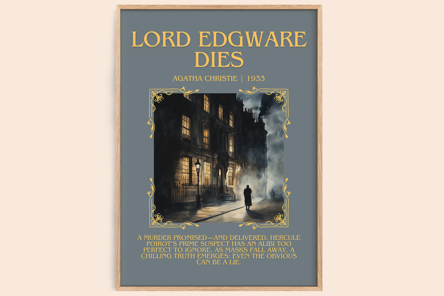 Lord Edgware Dies minimalist book poster by Agatha Christie – framed literary art print