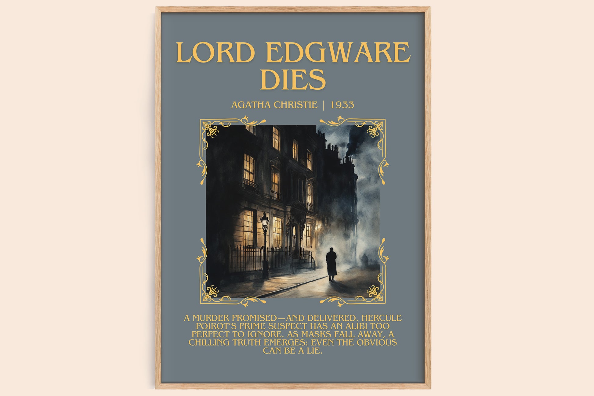 Lord Edgware Dies minimalist book poster by Agatha Christie – framed literary art print
