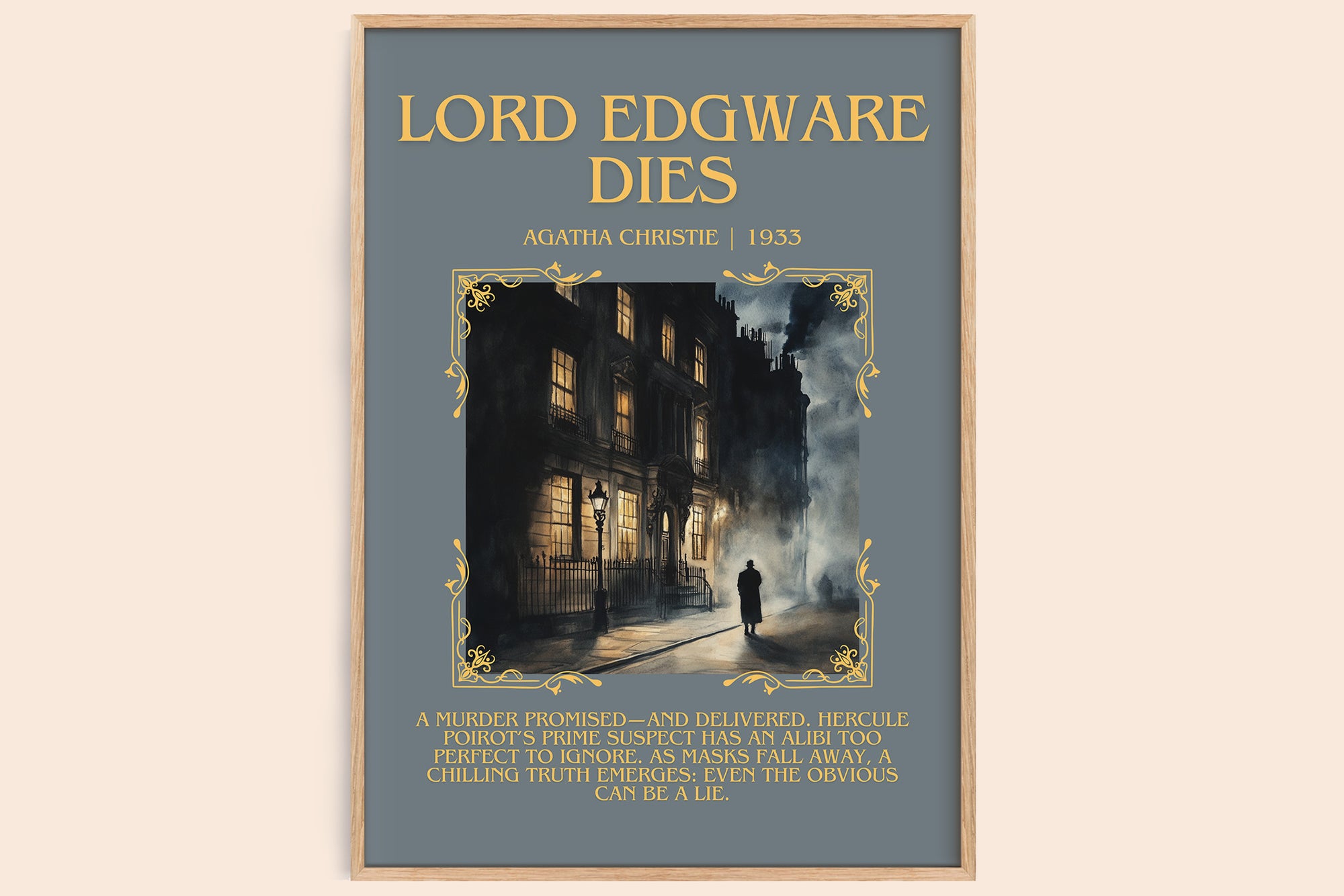 Lord Edgware Dies minimalist book poster by Agatha Christie – framed literary art print