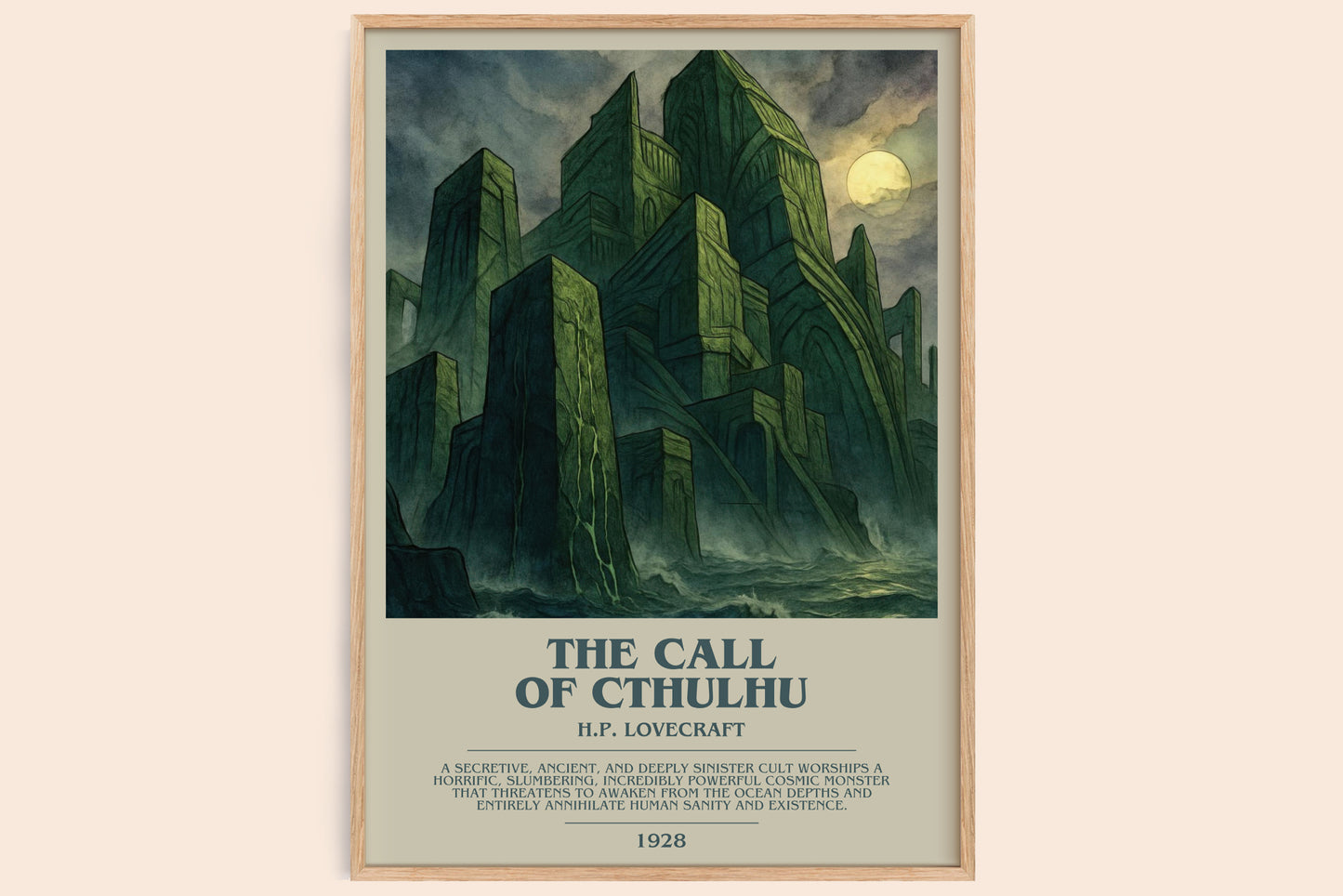 The Call Of Cthulhu bookish book poster by H.P. Lovecraft – framed literary art print