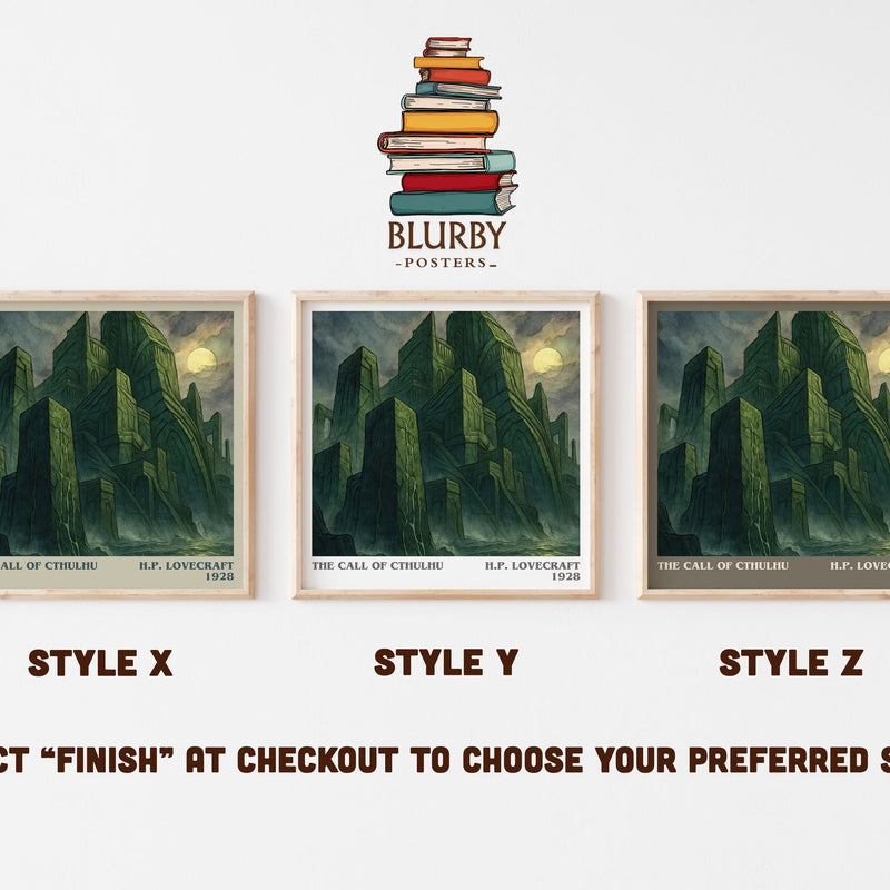 The Call Of Cthulhu literary print in frame leaning in hallway – horror wall art