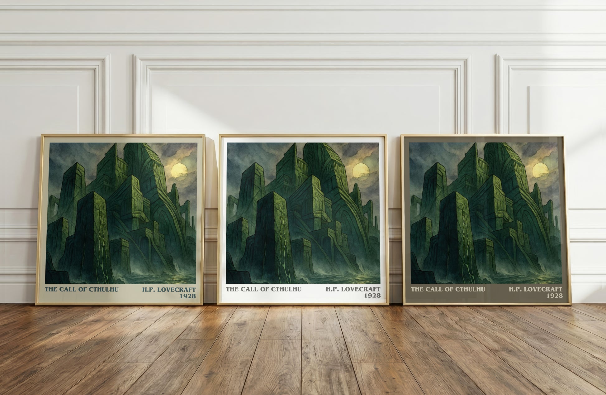 The Call Of Cthulhu literary art print colour and style options – H.P. Lovecraft book art