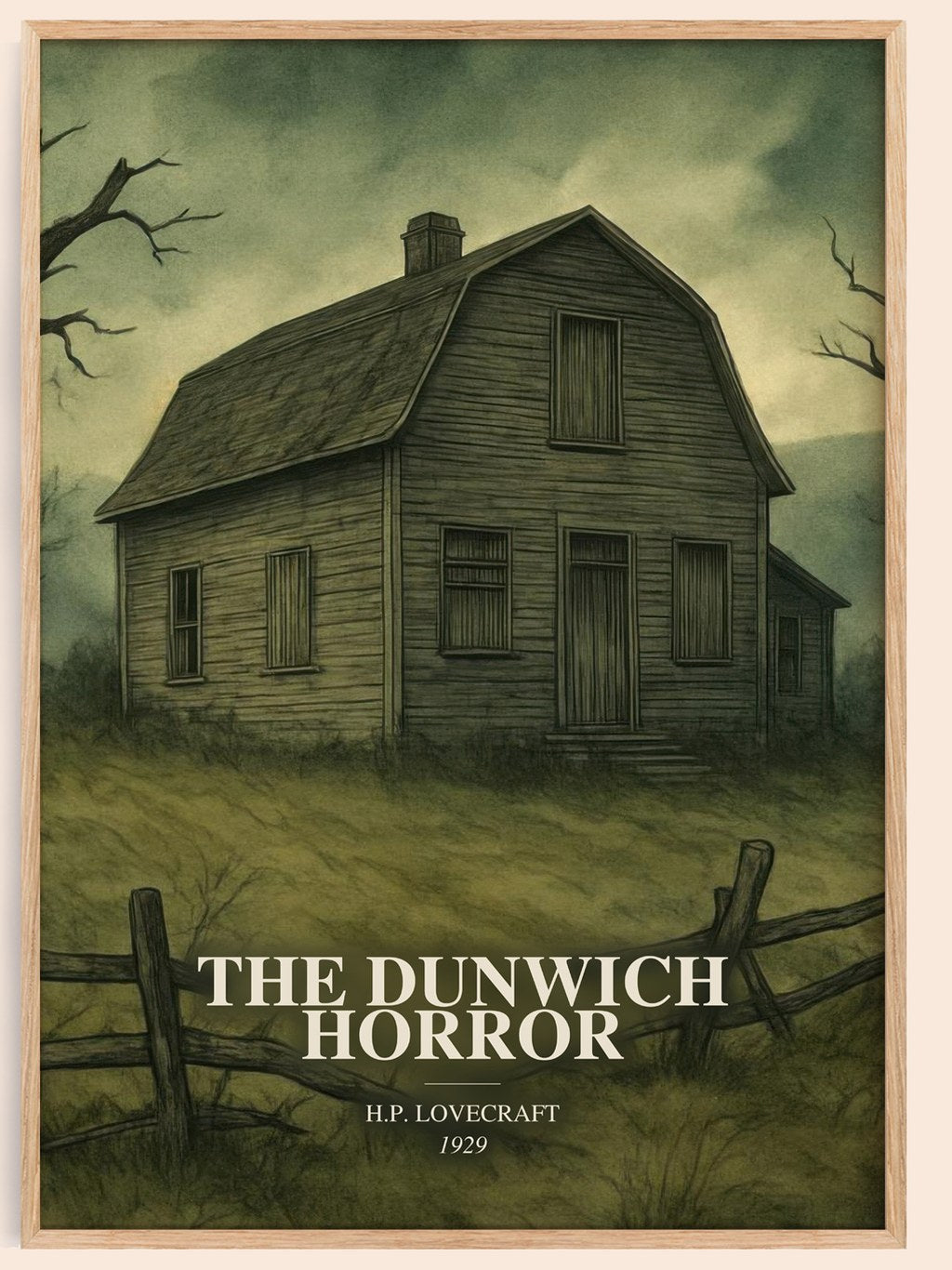 The Dunwich Horror watercolour book poster by H.P. Lovecraft – framed literary art print