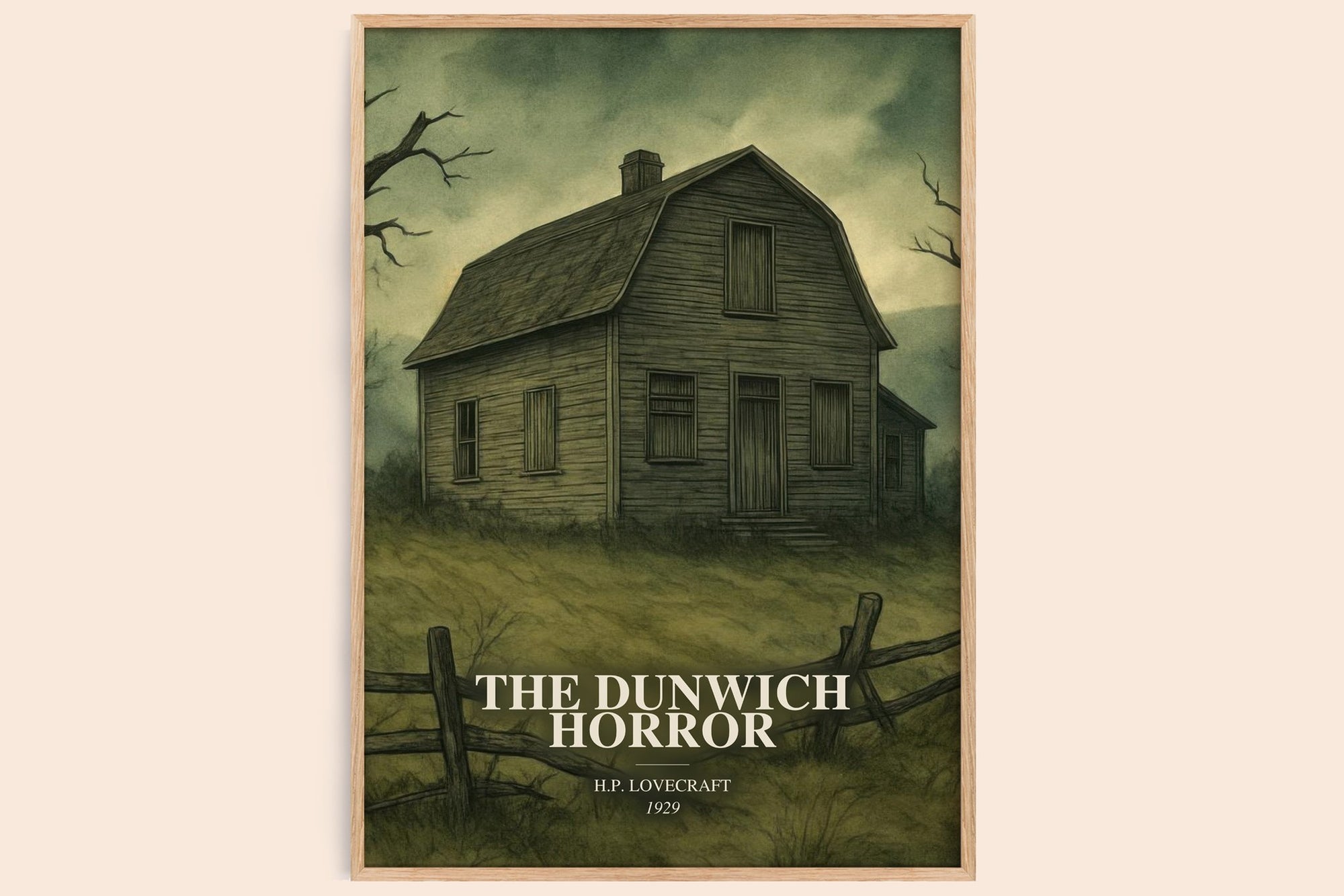 The Dunwich Horror watercolour book poster by H.P. Lovecraft – framed literary art print