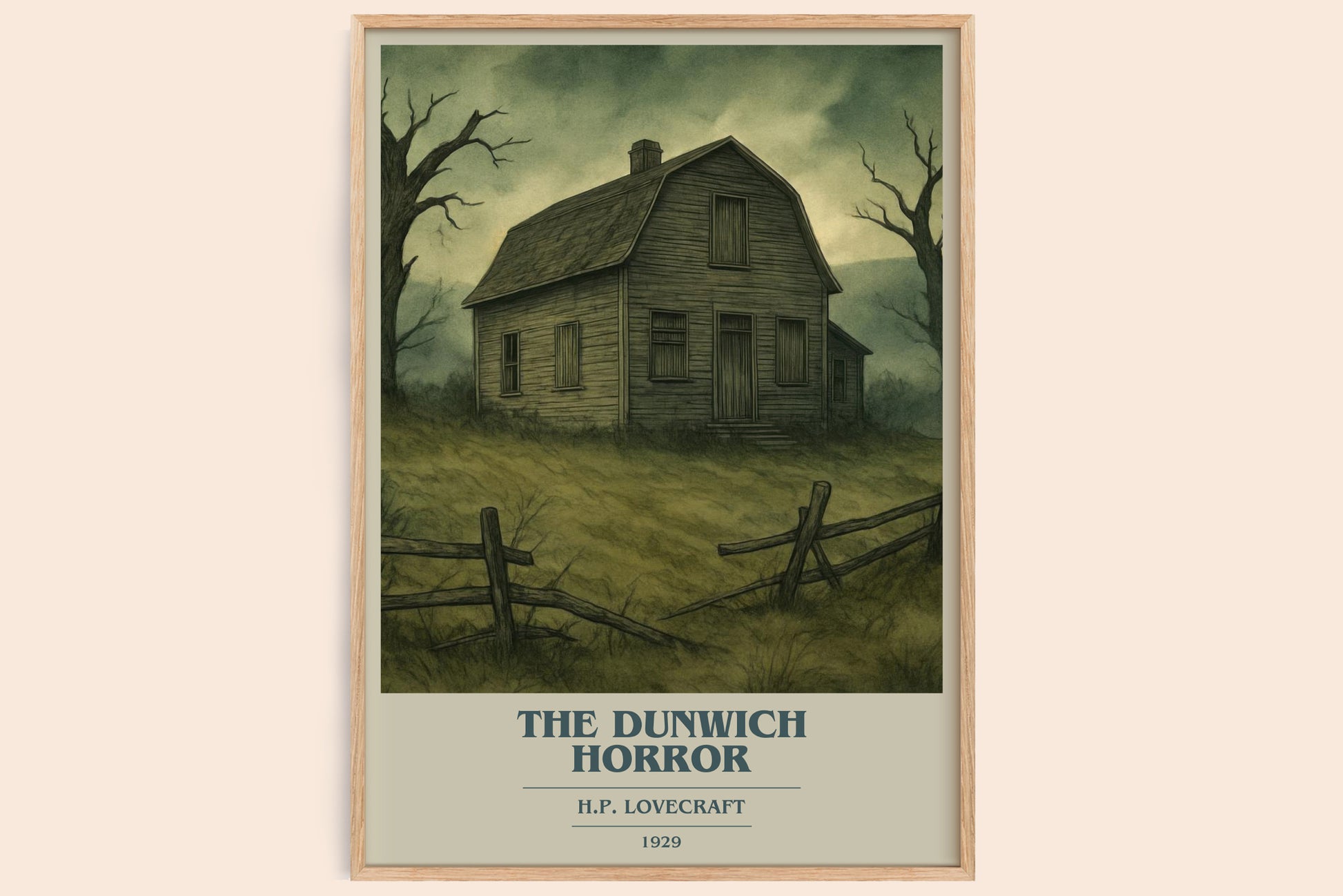 The Dunwich Horror book cover book poster by H.P. Lovecraft – framed literary art print