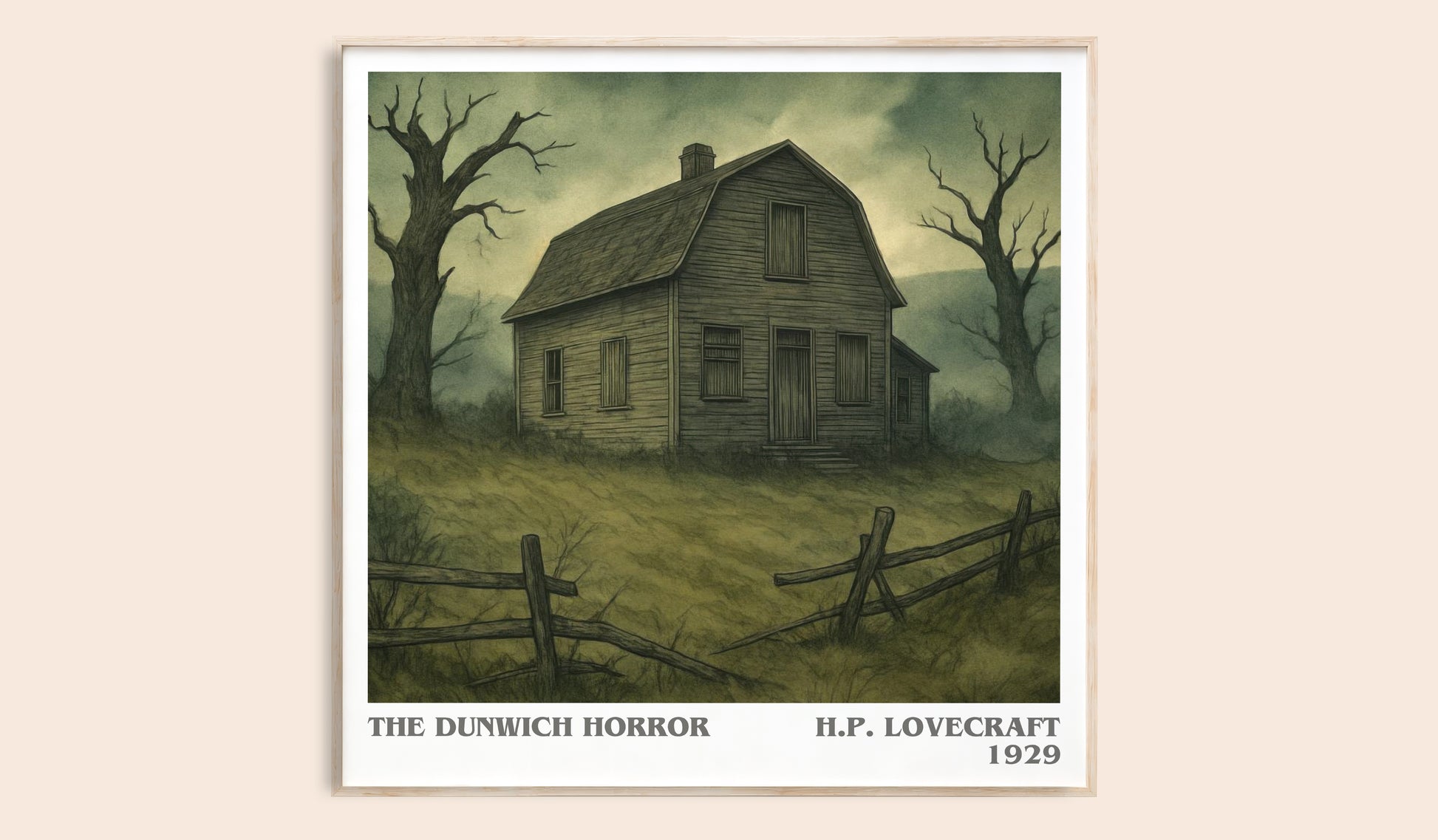 The Dunwich Horror literary book poster by H.P. Lovecraft – framed literary art print