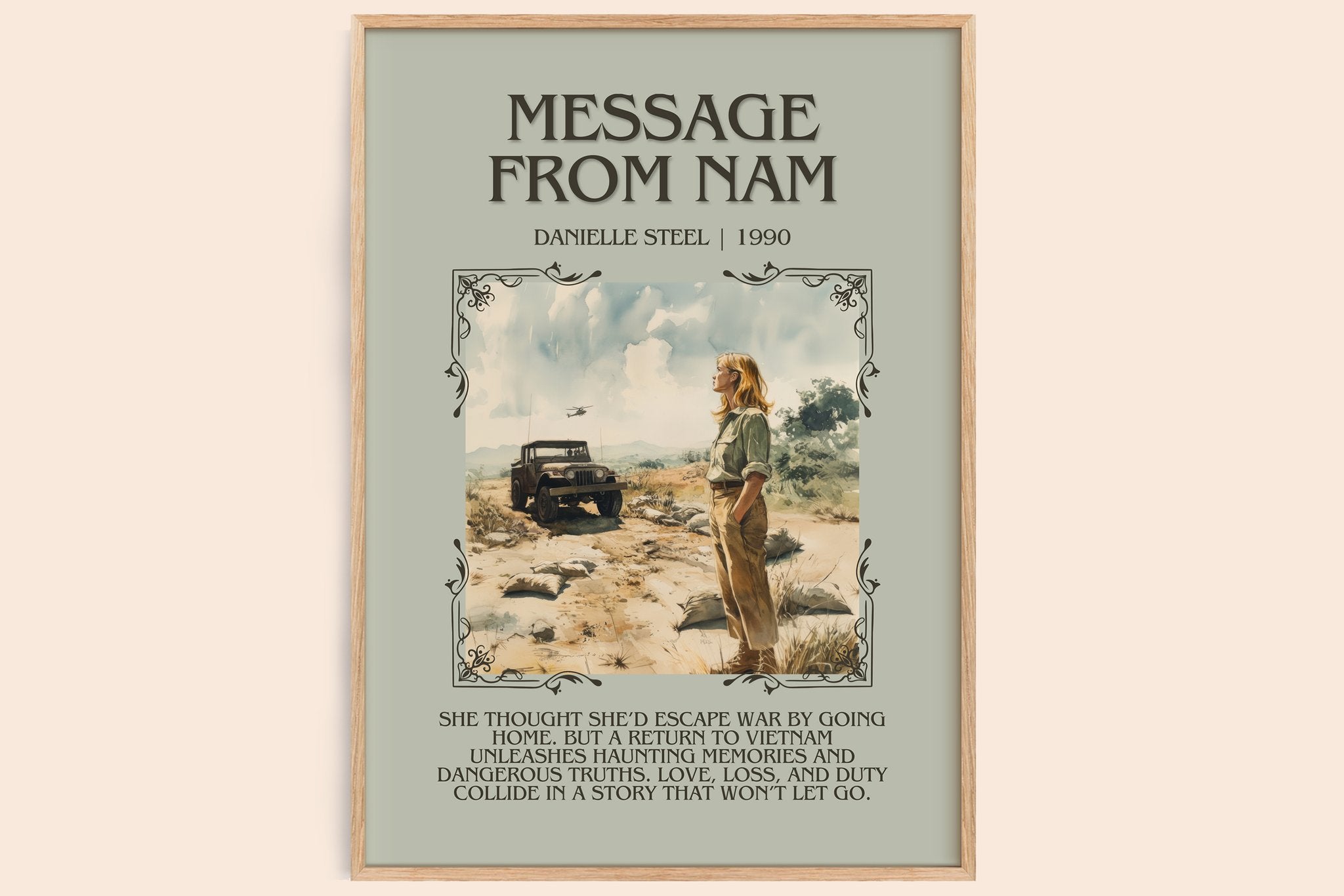 Message from Nam Minimalist Book Poster by Danielle Steel
