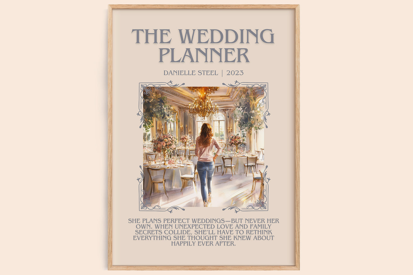 The Wedding Planner minimalist book poster by Danielle Steel – framed literary art print