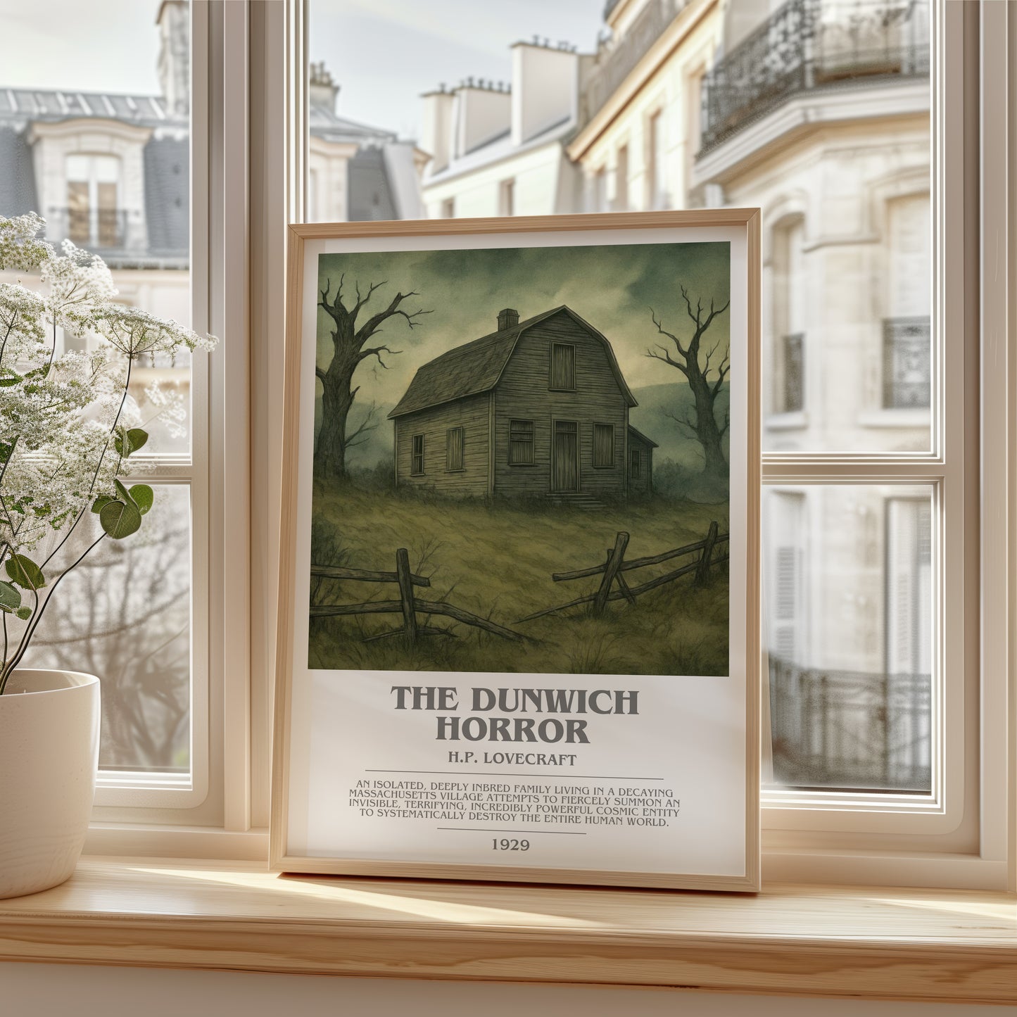 The Dunwich Horror bookish poster colour and style options – H.P. Lovecraft book art