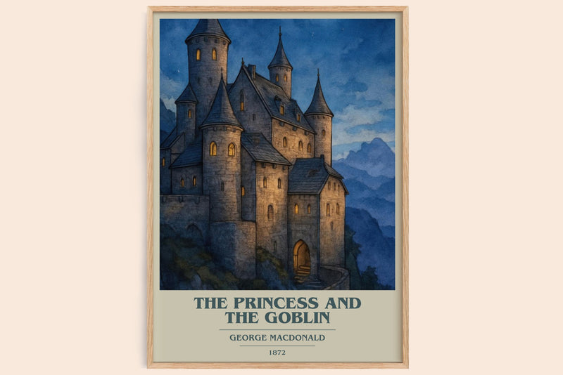 The Princess And The Goblin Book Cover Poster by George Macdonald (Modern Minimalist style)
