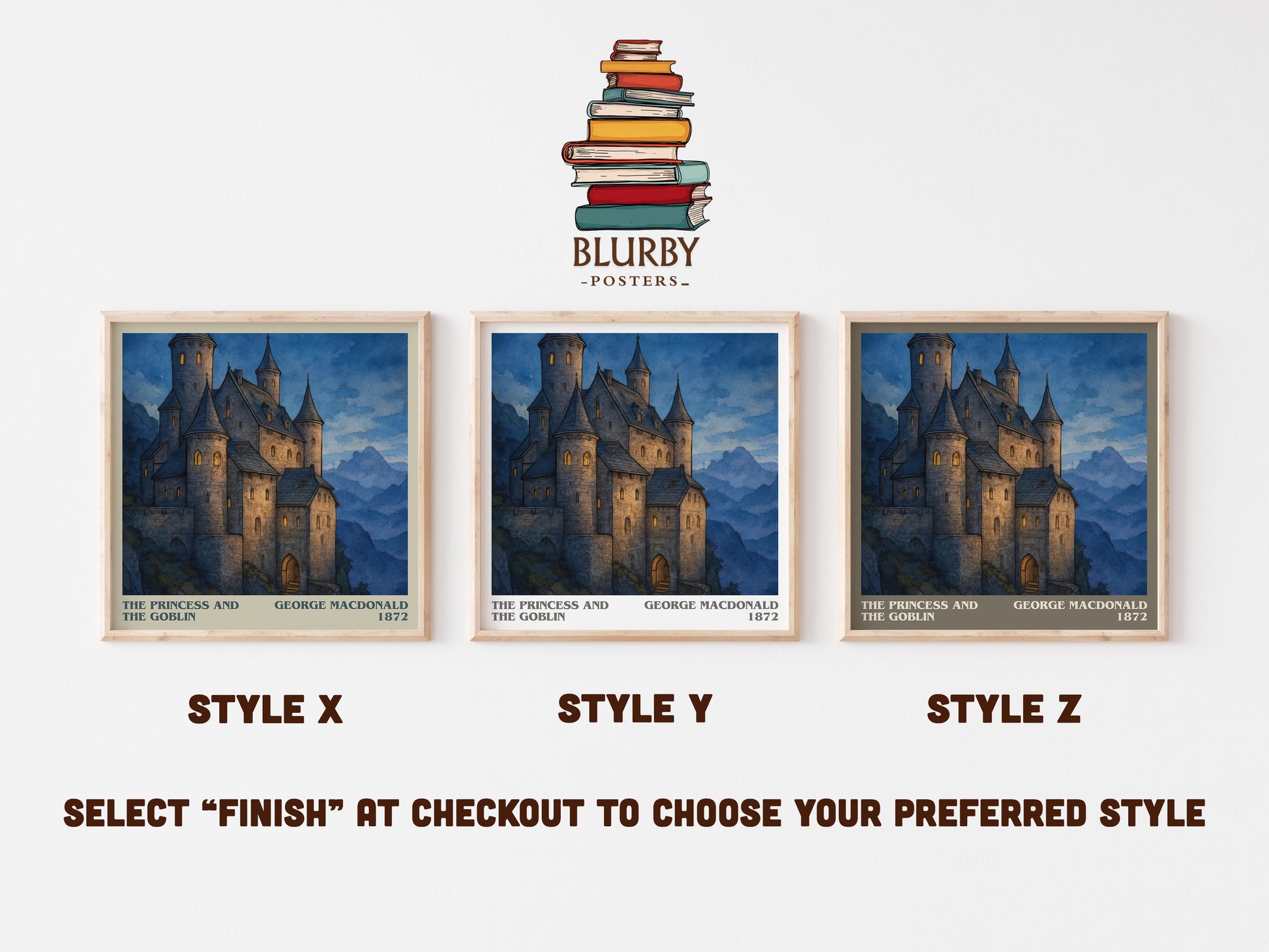 The Princess And The Goblin literary print in frame leaning in hallway – fantasy wall art