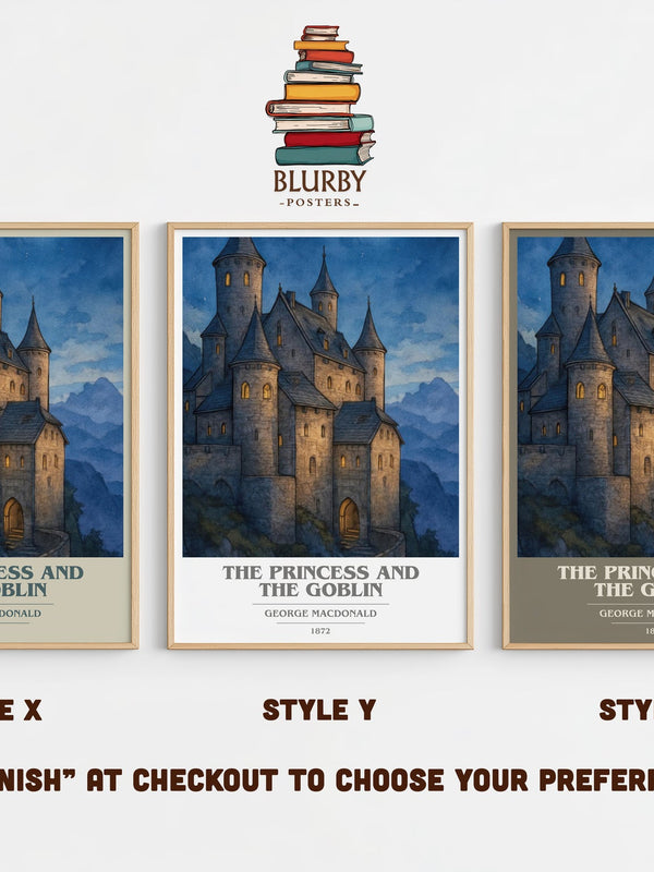 The Princess And The Goblin book cover print in frame leaning in hallway – fantasy wall art