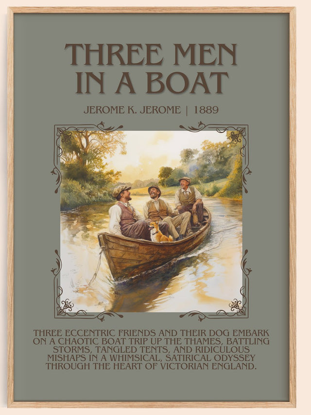 Three Men in a Boat Minimalist Book Poster by Jerome K. Jerome