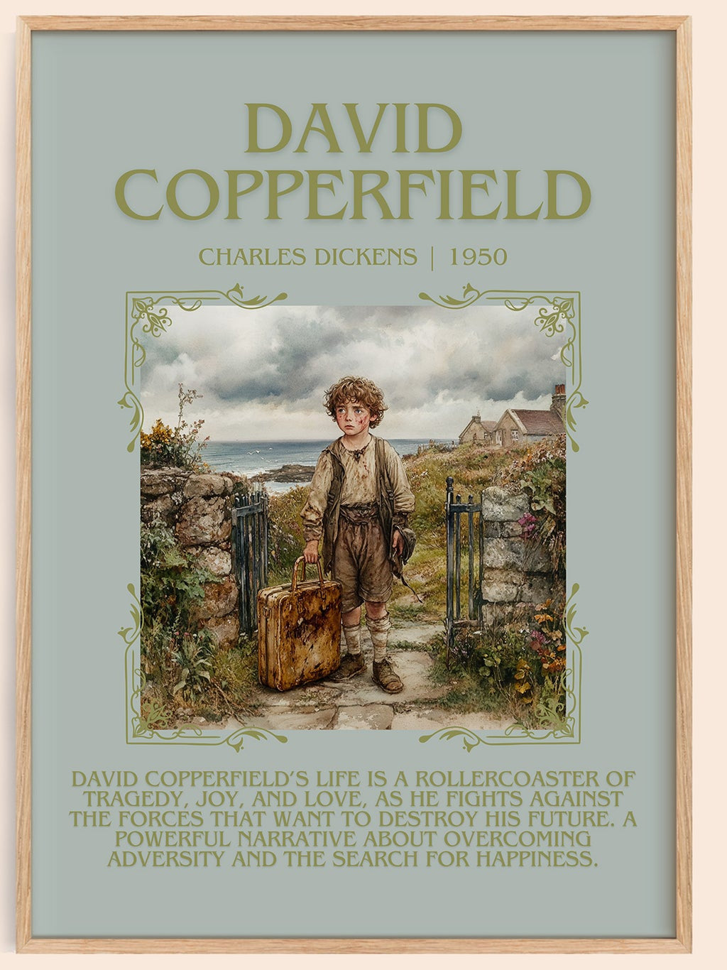 David Copperfield minimalist book poster by Charles Dickens – framed literary art print