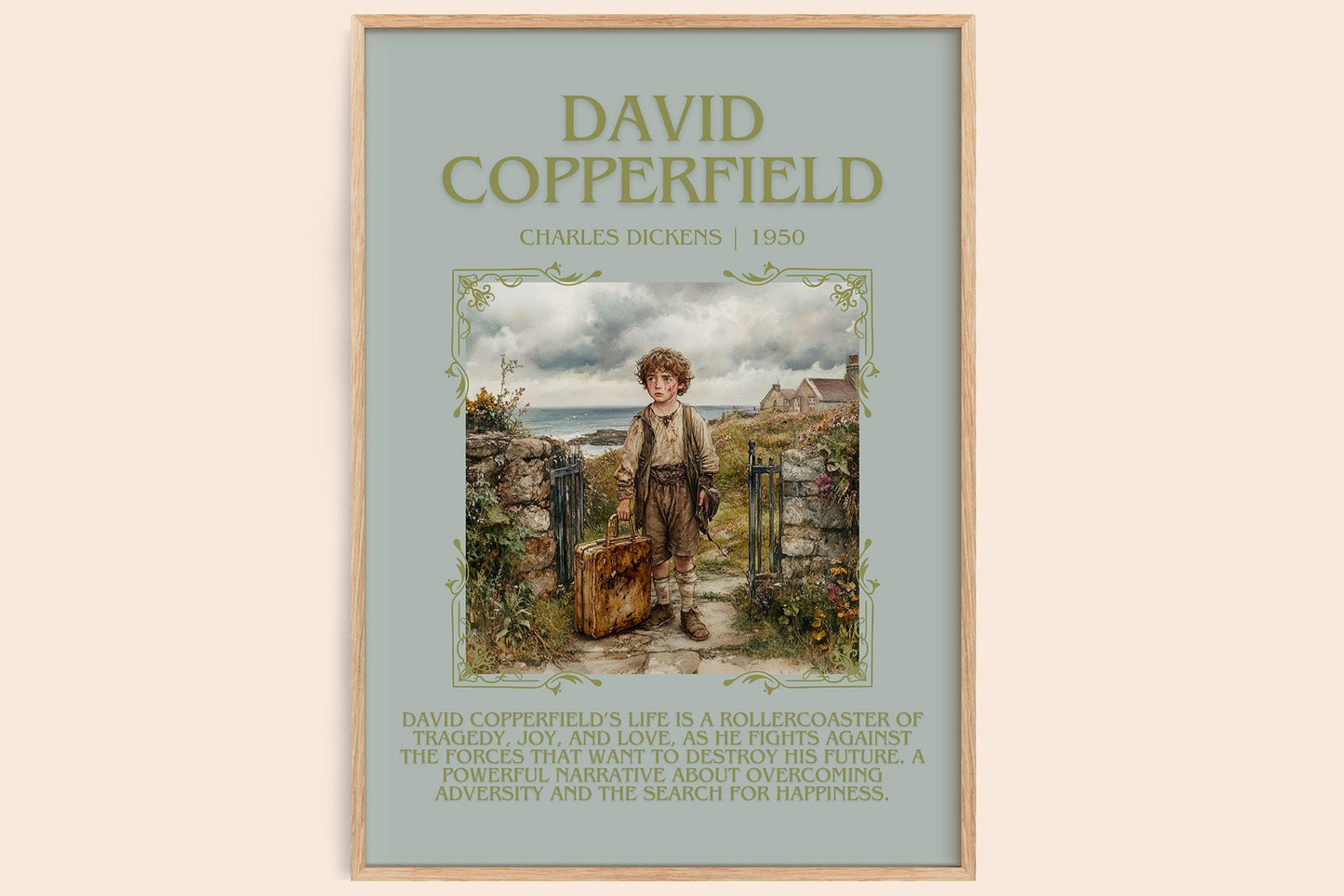 David Copperfield minimalist book poster by Charles Dickens – framed literary art print