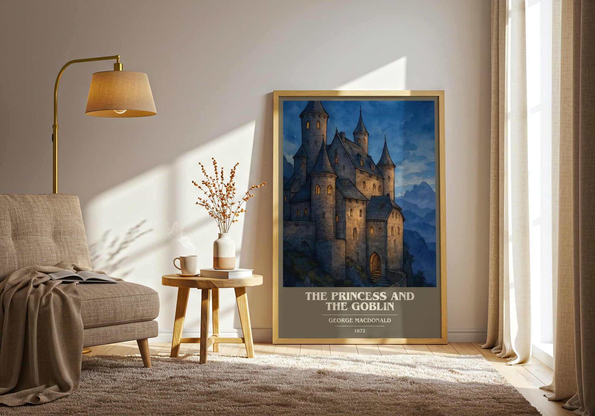The Princess And The Goblin book cover print on bookshelf – George Macdonald fan gift
