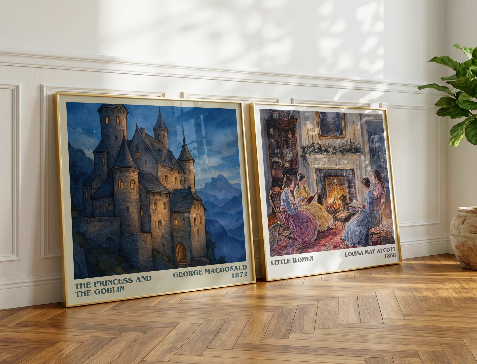 The Princess And The Goblin literary print on bookshelf – George Macdonald fan gift