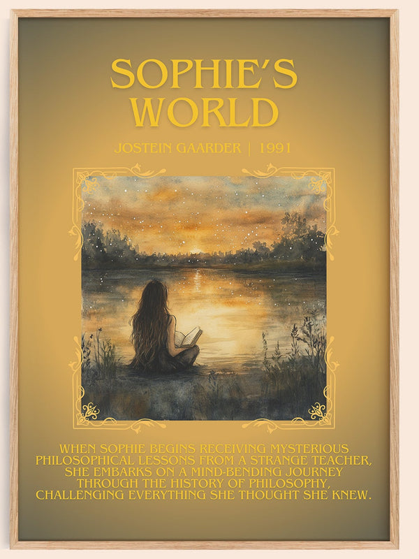 Sophie's World minimalist book poster by Jostein Gaarder – framed literary art print