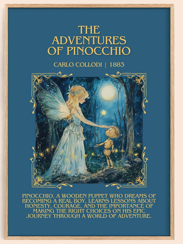 Adventures of Pinocchio Minimalist Book Poster by Carlo Collodi