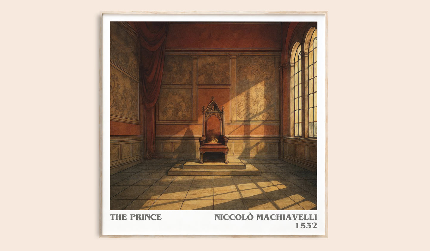 The Prince literary book poster by Niccolò Machiavelli – framed literary art print