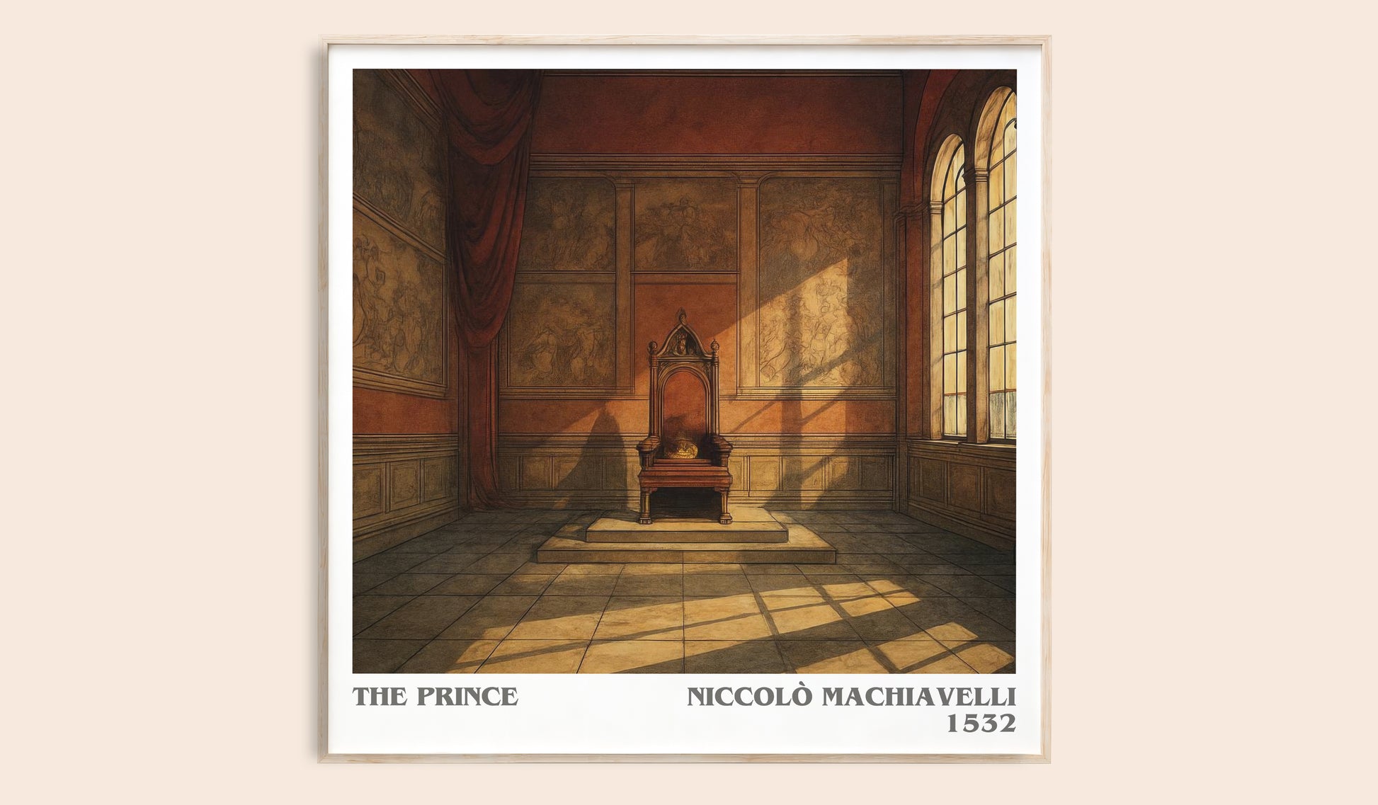 The Prince literary book poster by Niccolò Machiavelli – framed literary art print