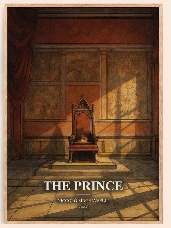 The Prince watercolour book poster by Niccolò Machiavelli – framed literary art print