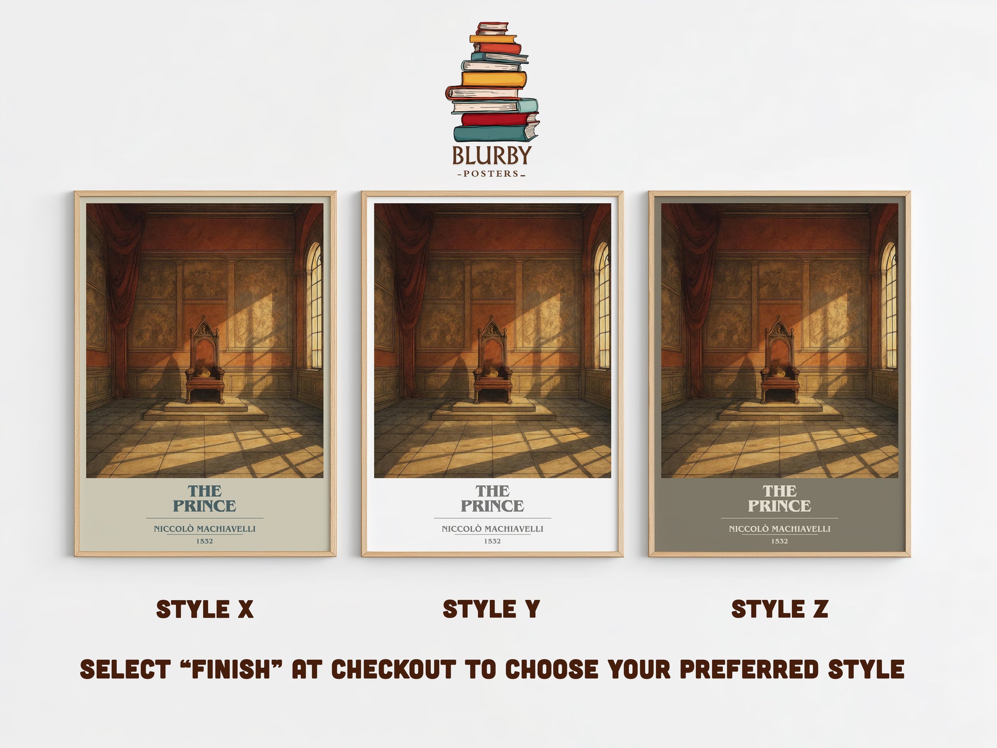 The Prince book cover print in frame leaning in hallway – philosophy wall art