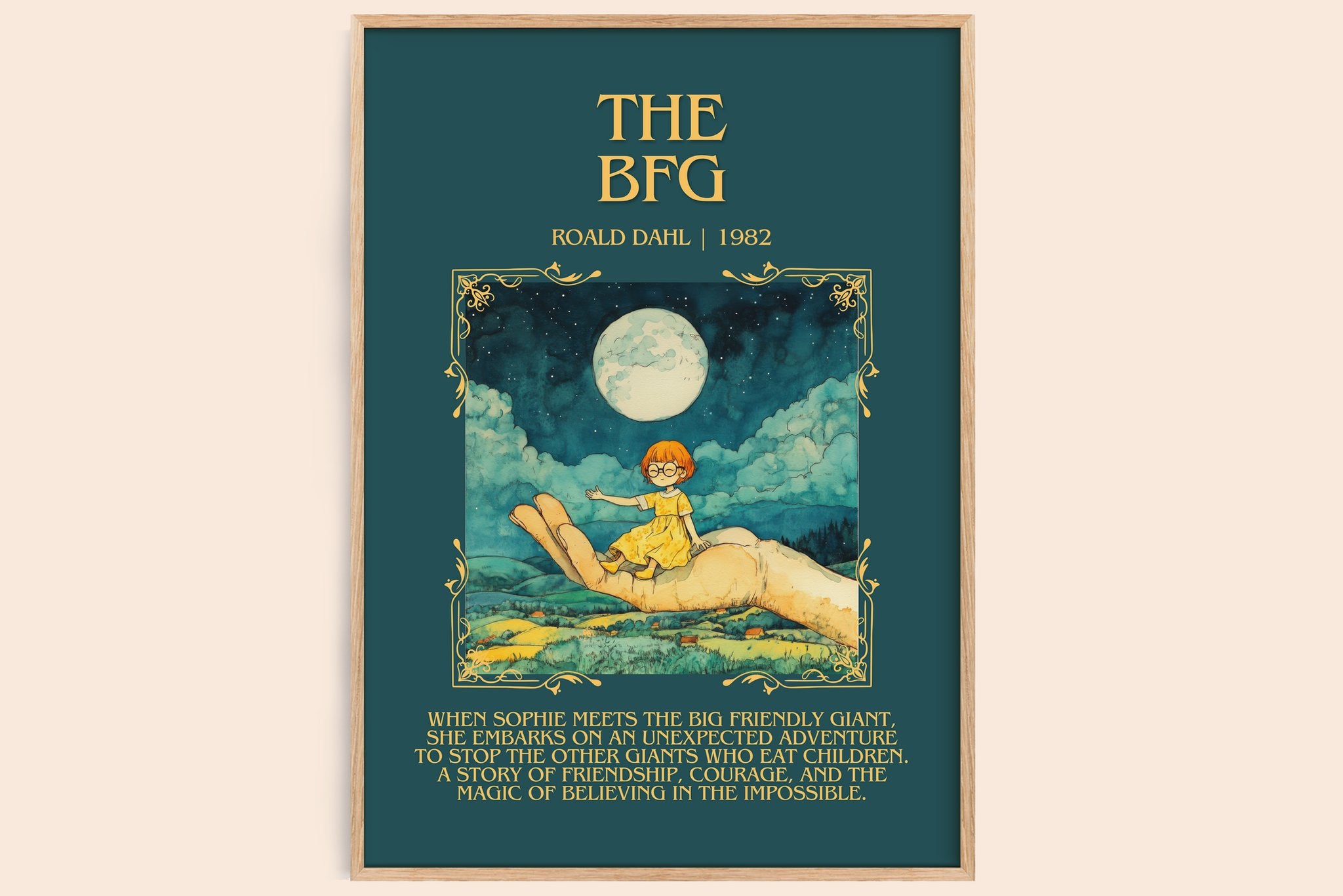 The BFG Minimalist Book Poster by Roald Dahl