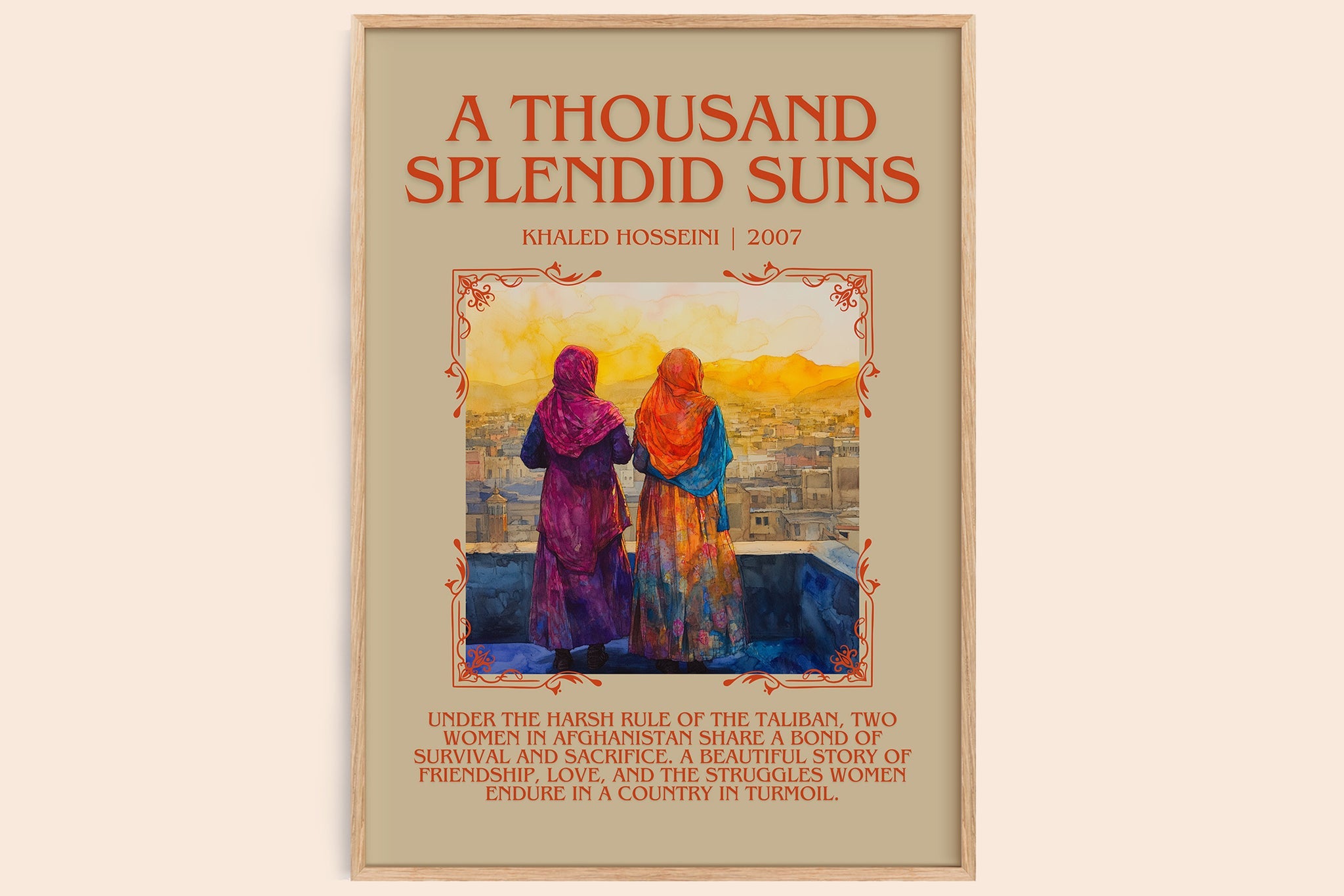 A Thousand Splendid Suns Minimalist Book Poster by Khaled Hosseini