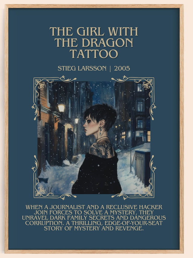 Girl with the Dragon Tattoo Minimalist Book Poster by Stieg Larsson
